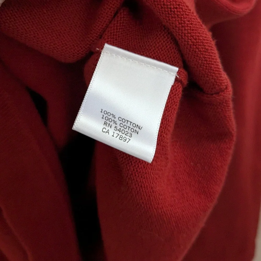 Banana Republic Mens Red V Neck Long Sleeve Cotton‎ Sweater Size XL